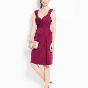 NWT ANN Taylor Very Berry Jersey Tucked Strap Dres